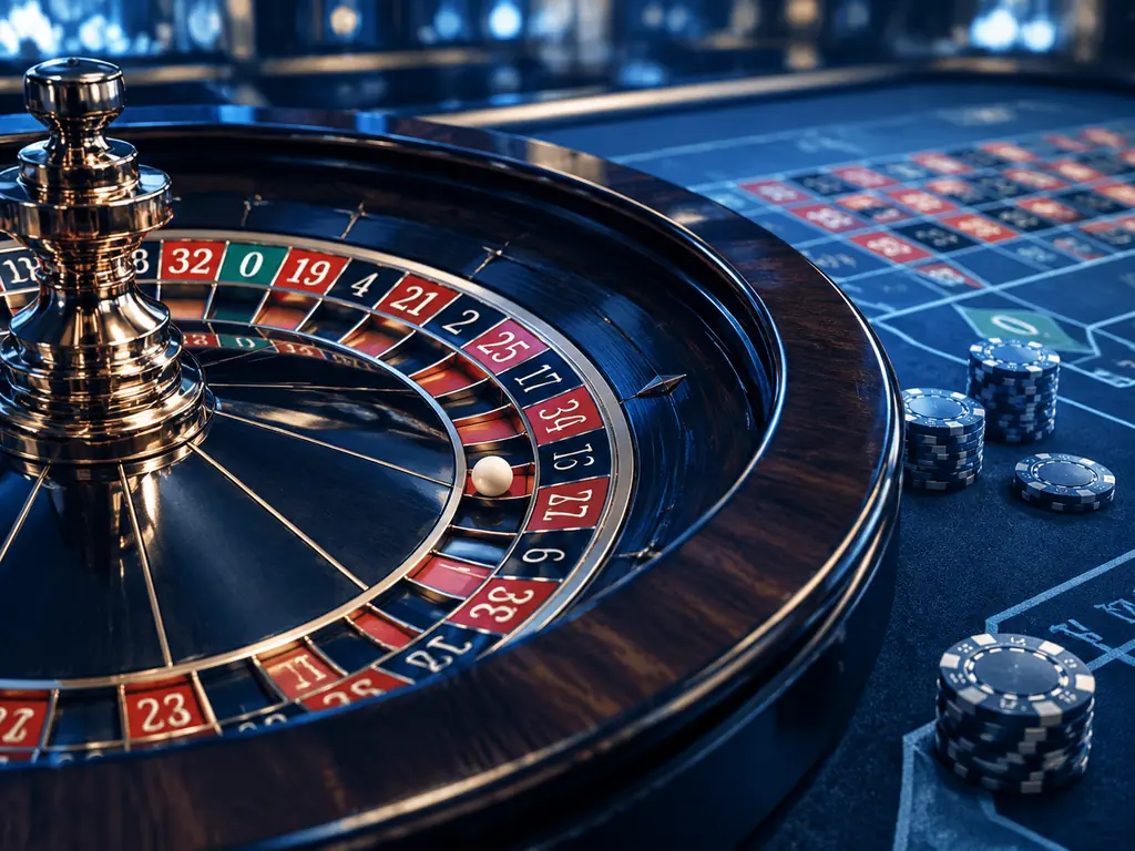 Roda roulette nol tunggal dan chip casino