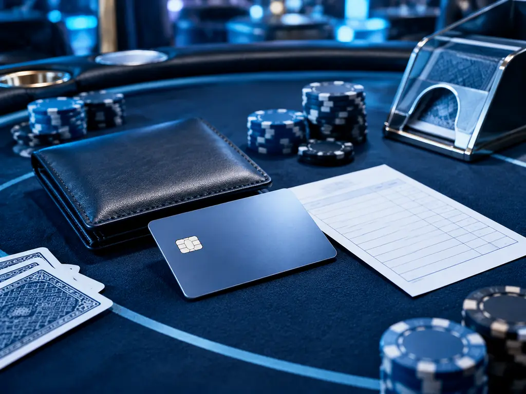 Kartu tanpa nomor dan catatan di meja casino
