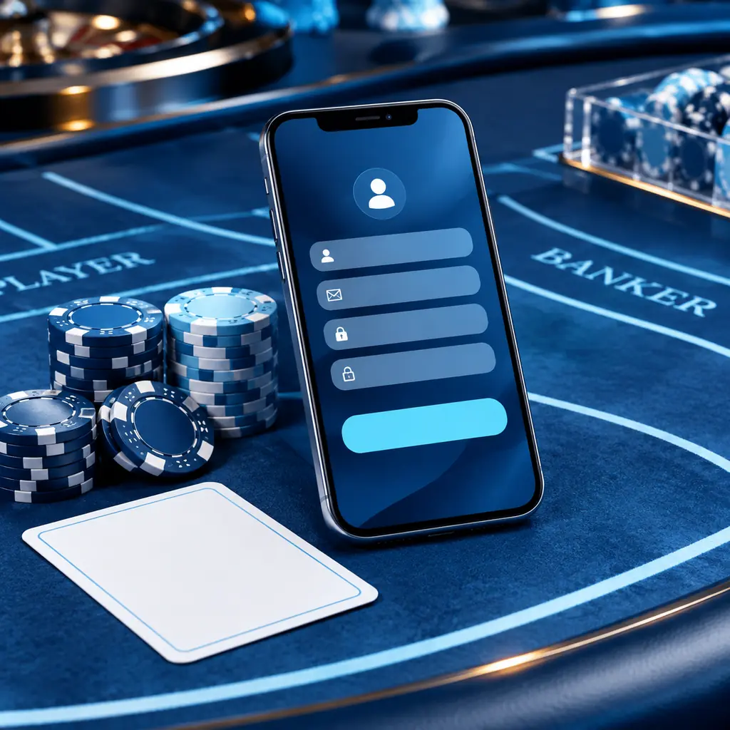 Ponsel, kartu kosong, dan chip di meja casino