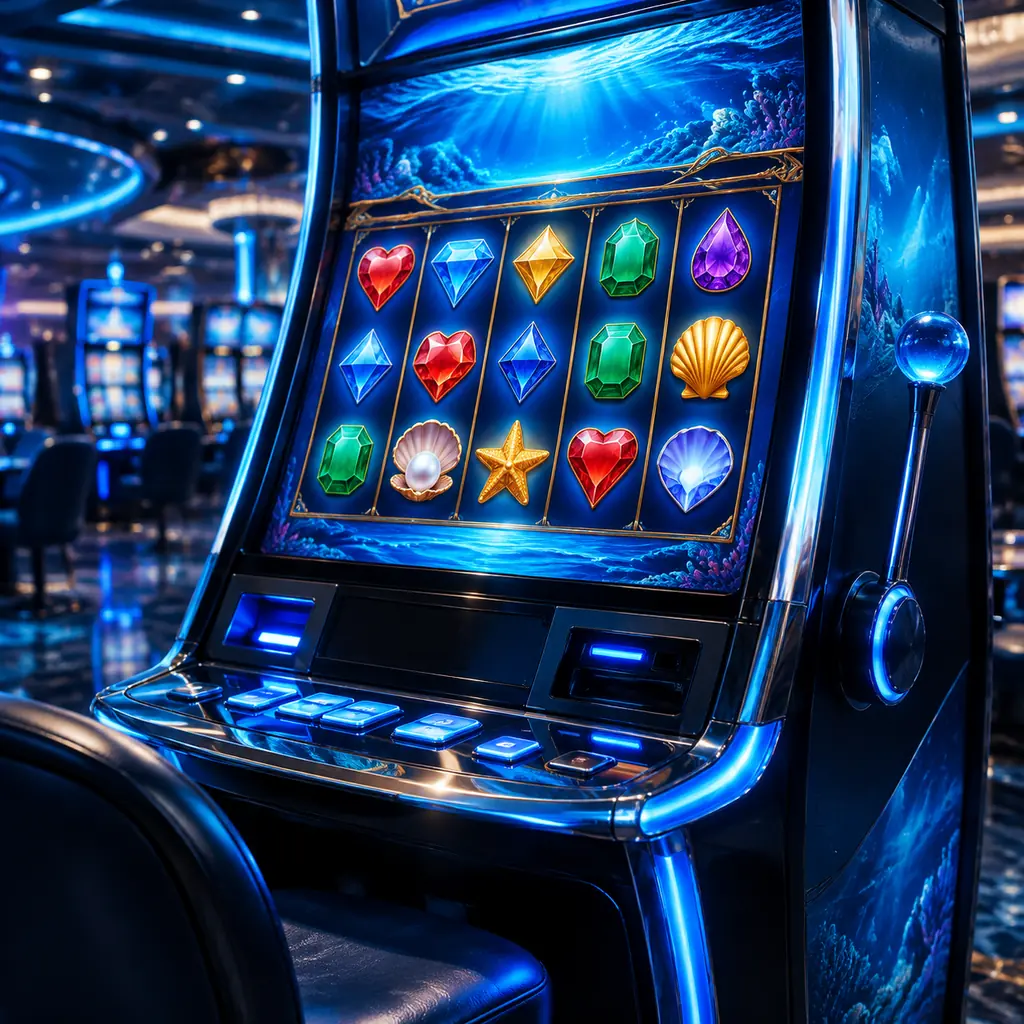 Kabinet mesin slot bertema permata di ruang casino